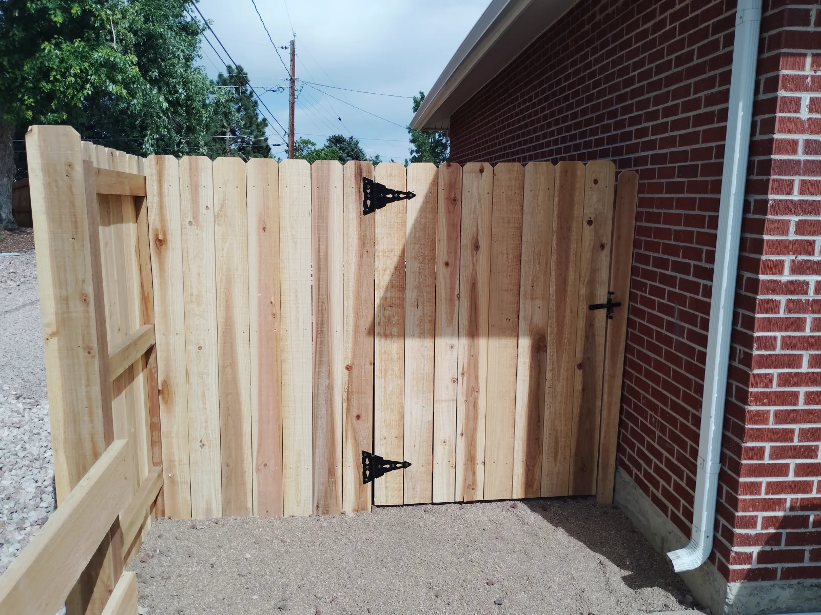 After: Fence corner and gate detail