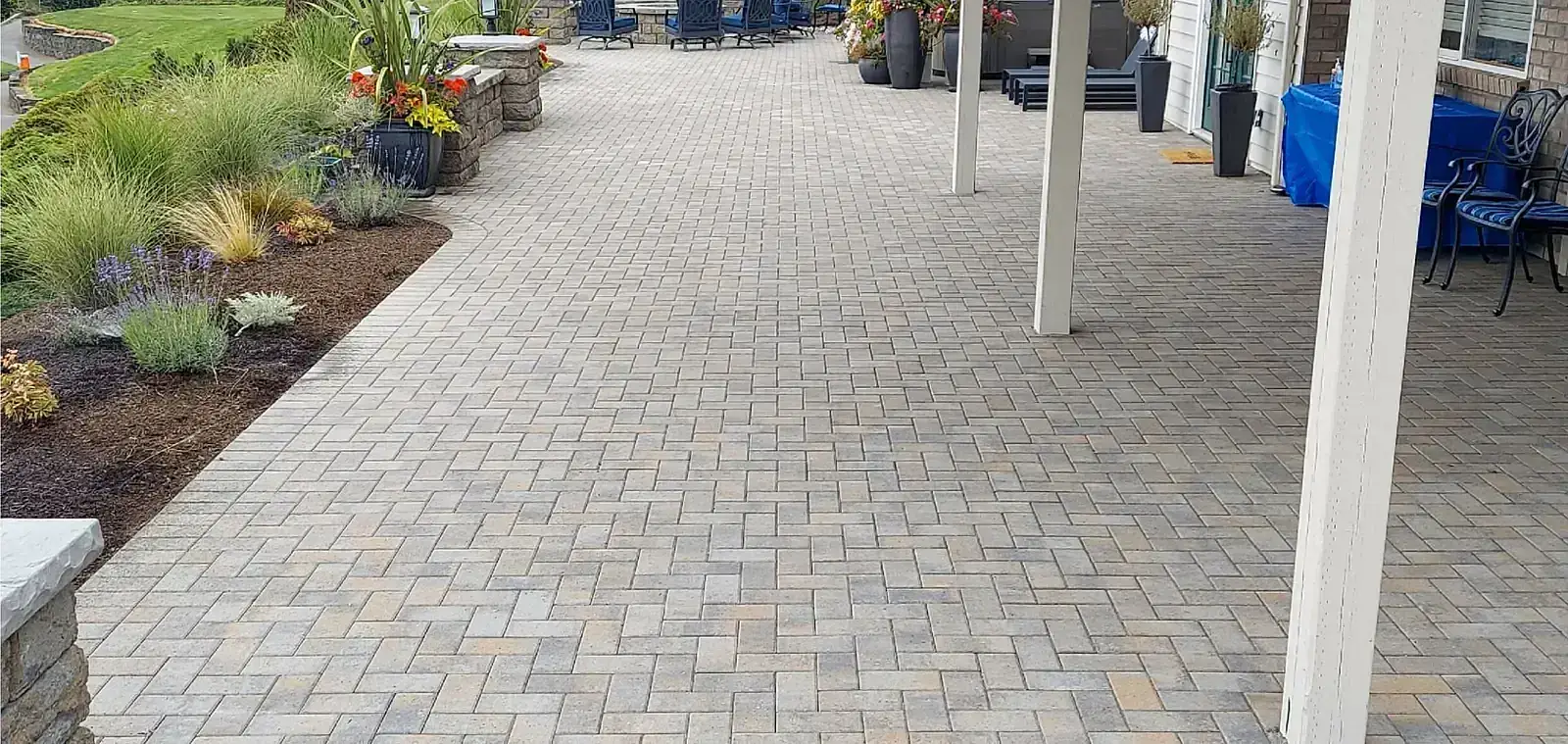 After: New paver patio with proper drainage base