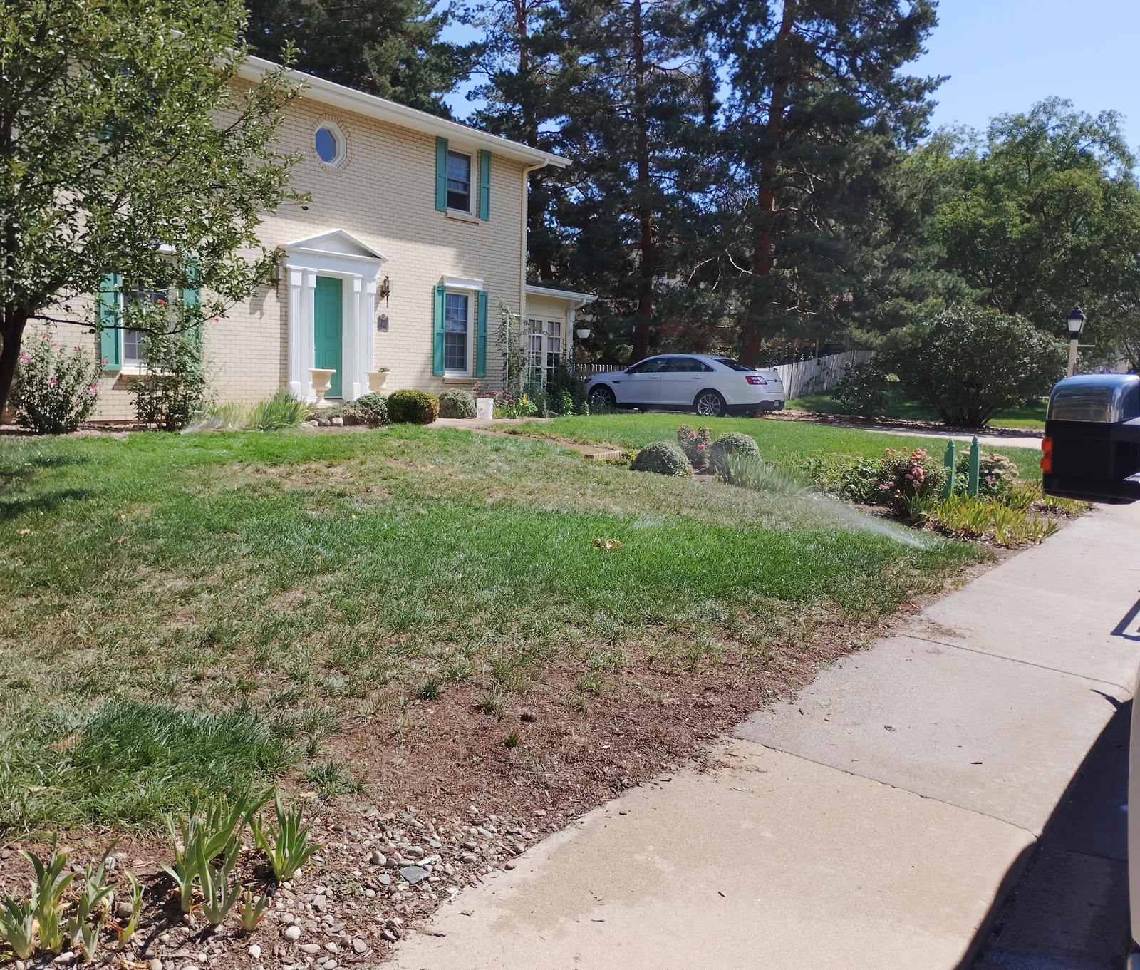 Sprinkler system running after repairs and adjustments